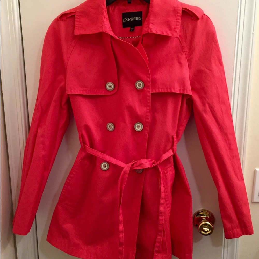 Express Melon / Coral Trench Coat / Jacket